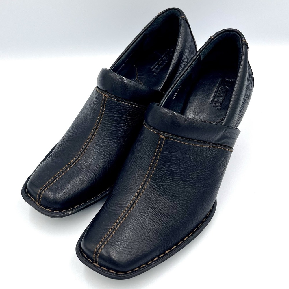 Børn Dark Brown Leather Kinney Clog Booties / Shooties Sz 6 EU 36.5 Y2K Indie